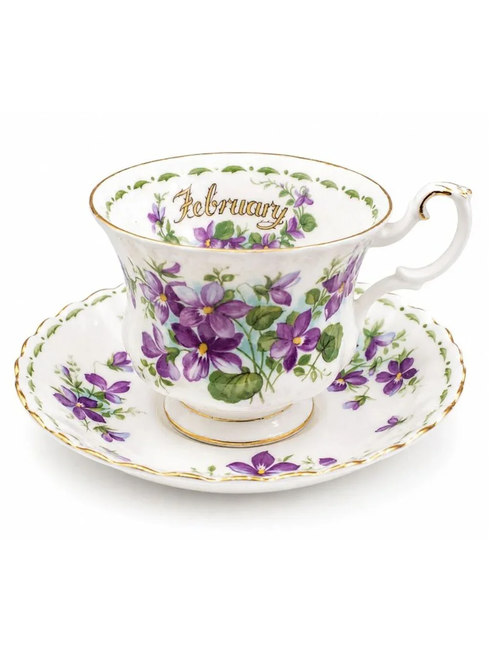 Royal Albert February Cup Saucer 1961 Birthday Flower Bone China England Vtg